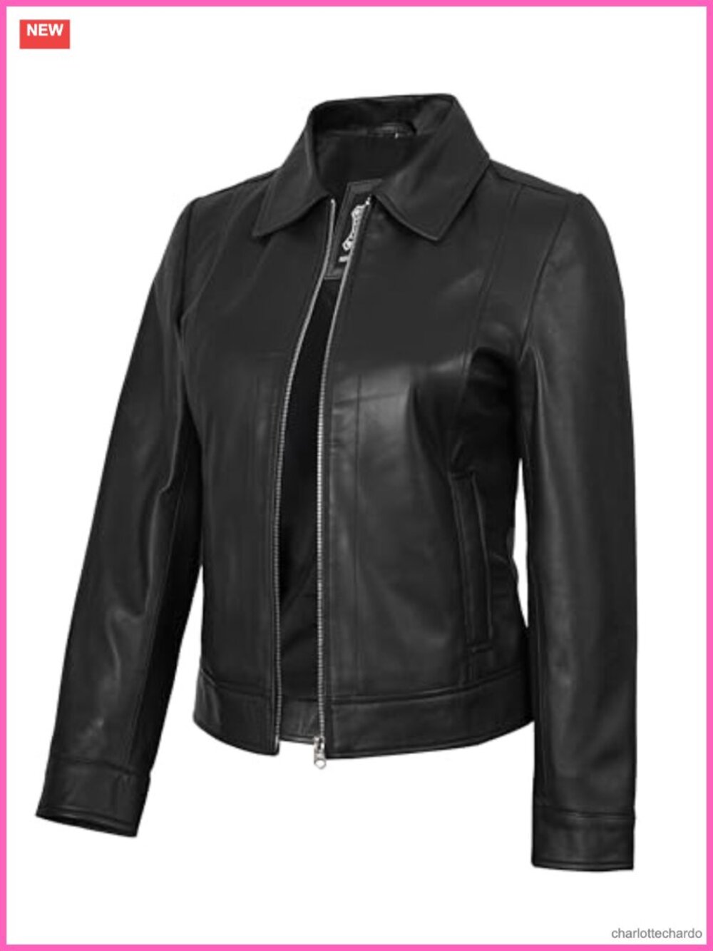 Genuine Lambskin Leather Jacket Shirt Collar Casual All Seasons Outerwear